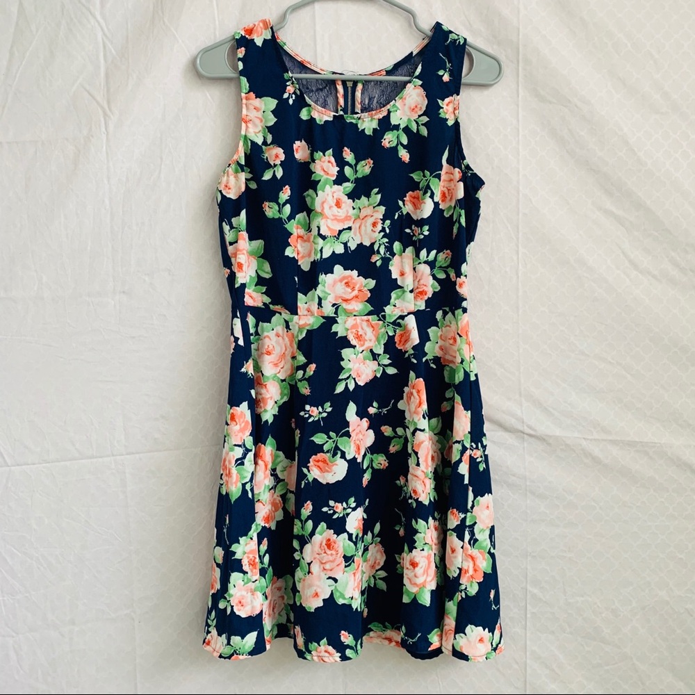 🖤 Navy Floral Lace Sundress